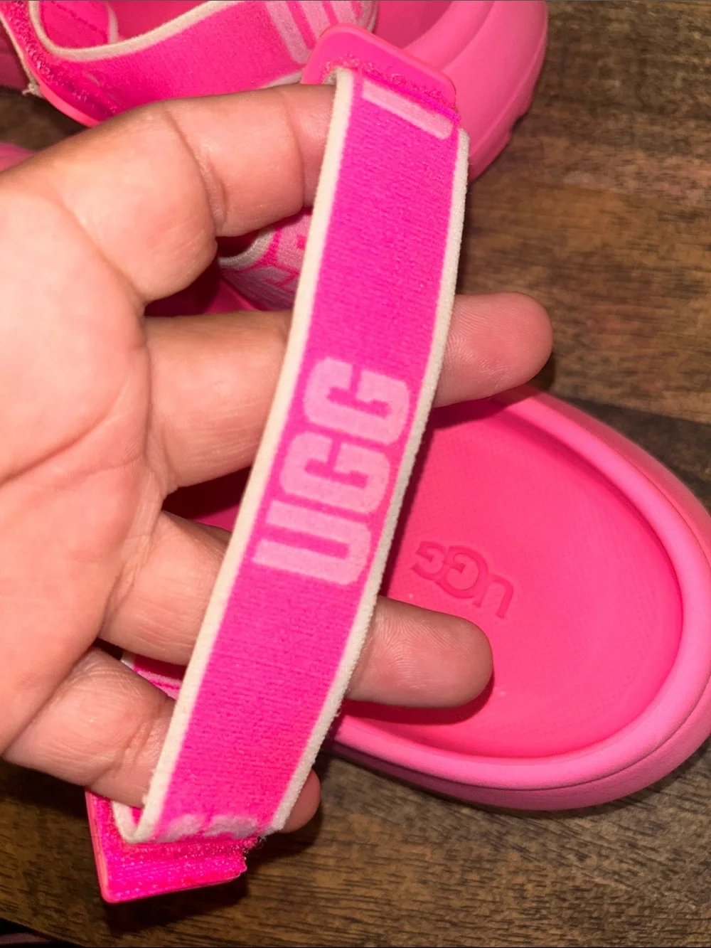 #71 UGG Kids Bubblegum Pink Padded Slide Sandals